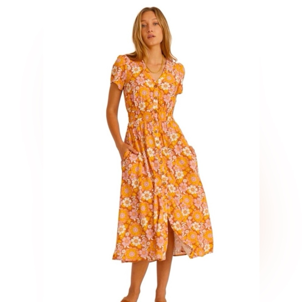 Marine Layer Annika Floral midi/Maxi Dress S Small